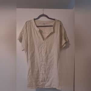 Rosemarine 100% Linen Cream Top